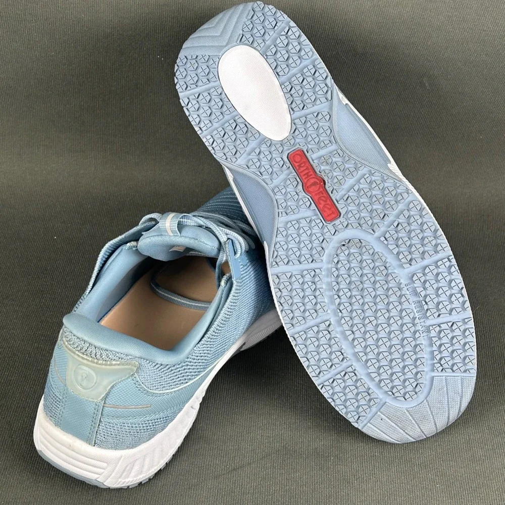 Orthofeet Womens Blue‎ Stretch Knit Walking Shoes Comfort Sneakers 11.5 Wide